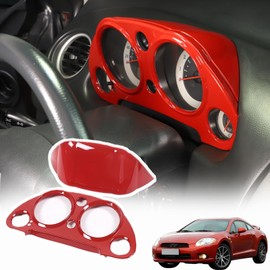 Center Console Dashboard Meter Panel Frame Trim Compatible with Mitsubishi Eclipse 2006-2011,Car Dash Instrument Panel Speedometer Frame Molding Cover Trim Accessories (Sports Red)