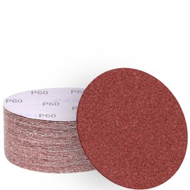ALPXUXP Sandpaper 150 mm Velcro 60 Grit Sanding Discs Non-Hole Professional for Round Random Orbital Sanders (Pack of 50)