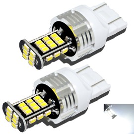 Alla Lighting 2pcs Super Bright 1000 Lumens 6000K Xenon White W21W 7443 7440 LED Bulbs T20 Wedge High Power 3020 30-SMD Back-up Reverse, Signal, Brake Tail Stop Light Lamp Replacement