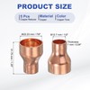 PATIKIL 5Pcs Copper Reducer 7/8" x1/2" ID Reducing Copper Coupling