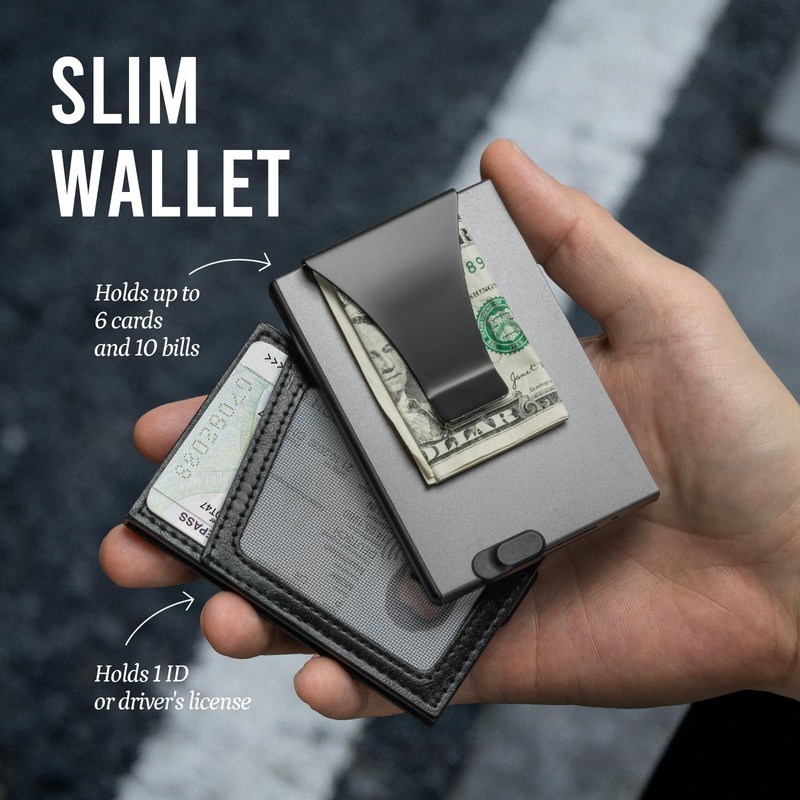Slimwalt Slim Front Pocket Card Holder for Daily Commute &
