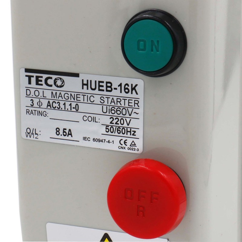 Baomain Magnetic Starter HUEB-16K AC 220V Coil 5.5-8.5A 3-Pole Push