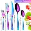 Vilihkc Hammered Silverware Rainbow 20 Pieces Stainless Steel Flatware Set