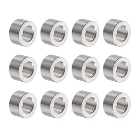 uxcell 12pcs Stainless Steel Spacer 8.2mm Bore x 12mm OD x 8mm Length Screw Bushing Plain Finish Round Metal Spacer for M8 Screws Bolts and Rods