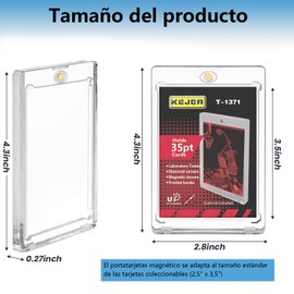 GFFGJH 35PT Porta Tarjetas Magnéticas para Tarjetas de Intercambio,Protector de Tarjetas de Comercio Transparente,para Tarjetas de béisbol, fútbol, Deportes, Almacenamiento y exhibición