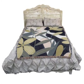 Pure Country Weavers Flores Noche Blanket by Grace Popp - Garden Floral Gift Tapestry Throw Woven from Cotton - Made in The USA (72x54)