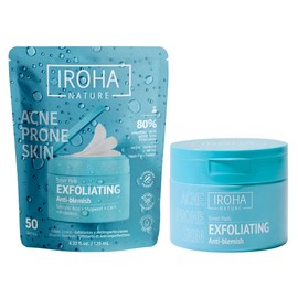 IROHA NATURE - Exfoliating Tonic Discs for Blemishes, Salicylic Acid and Probiotics, Facial Toner for Skin, Acne Tonic Exfoliation, Improves Texture and Reduces Pimples, 50 Biodegradable