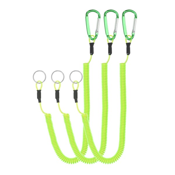 PATIKIL 2M Spring Fishing Straps 3PCS Retractable Coil Tether Spa