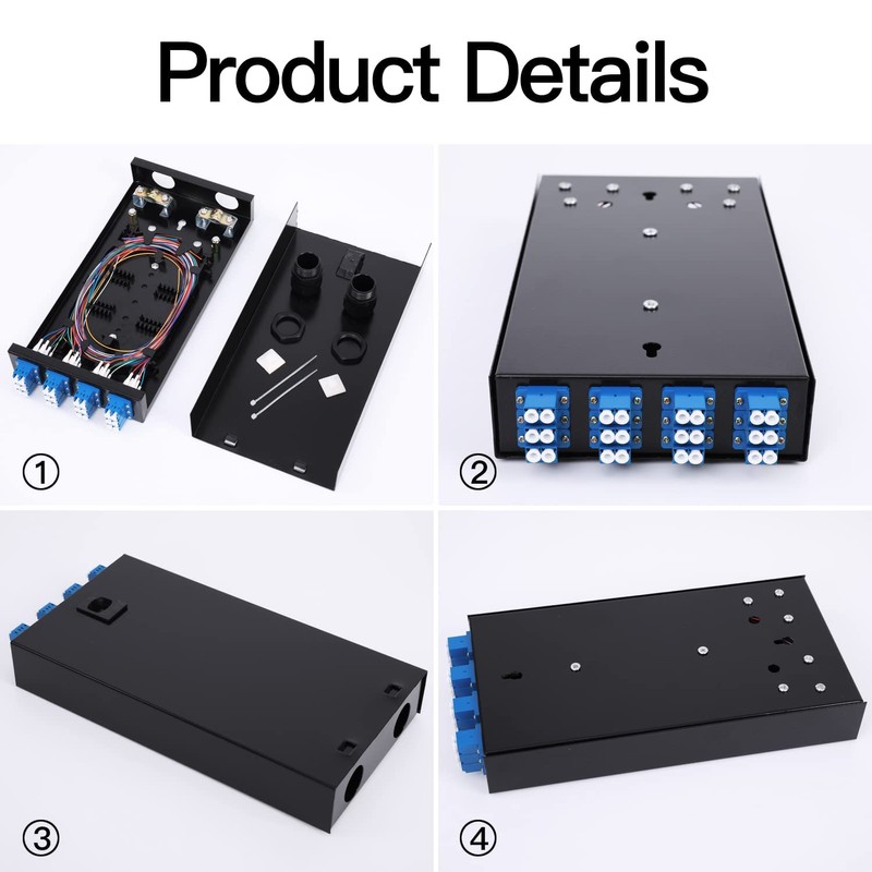12 Duplex 24 Port LC-OS1 Box+ SingleMode Cables Wall Mount