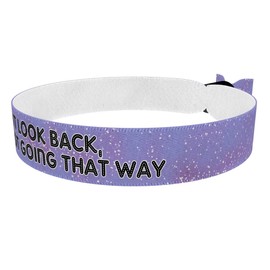 Dont look back - Stoffarmband aus Satin - Motivationsarmbänder - Wasserfest & langlebig - Positive Gedanken - Selbstvertrauen stärken - Geschenkideen für Frauen & Männer
