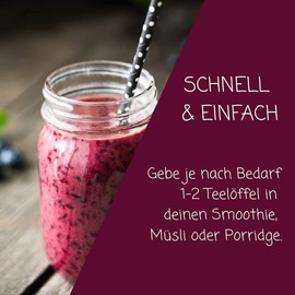 myfruits Organic Acai Powder, Freeze-Dried Ground Berries, 70 g, No Additives, Dark Purple, for Smoothies, Shakes & Yoghurt