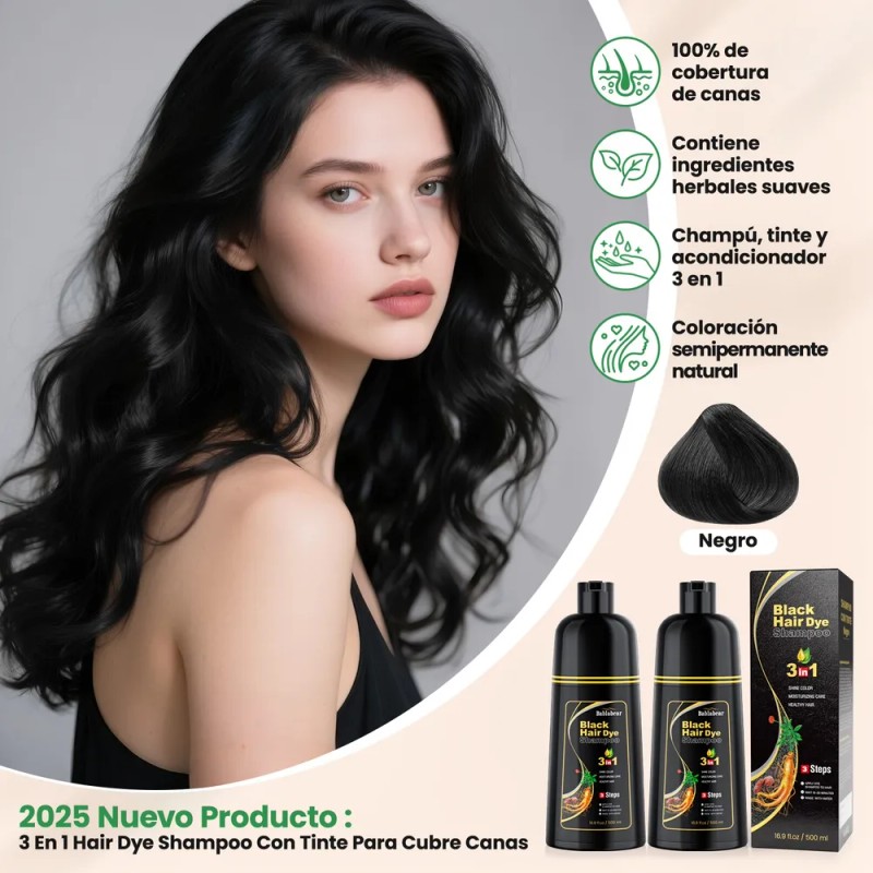 2pzs Hair Dye Shampoo Tinte Para Cubre Canas Mujer Y