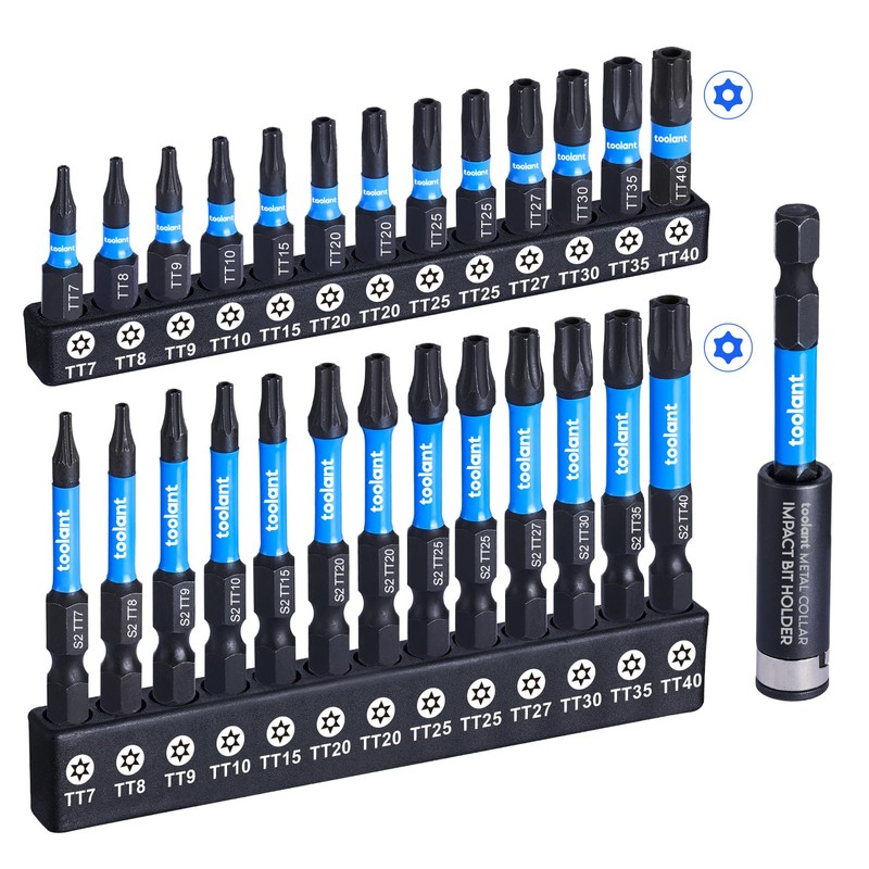 toolant Impact Torx Bit Set 27pcs (TT7-TT40), S2 Steel Security