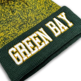 YANGUMGUAN Green Bay Hat Toque Beanie for Men and Women New Warm Knit Hats Winter Beenie Watch Cap with Pom for Football Fans