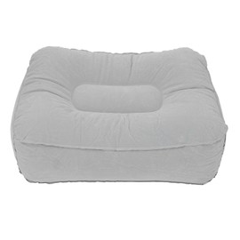 Cryfokt Inflatable Footrest Cushion, Portable Travel Foot Cushion, PVC Flocking Material, Height Adjustable, Quick Inflating Leg Support Pillow for Airplanes, Cars, Home, Train, Office