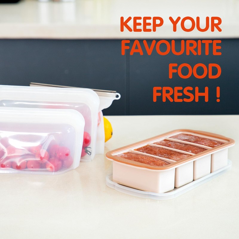 1 Cup Extra Large Silicone Ice Cube Freezing Trays with