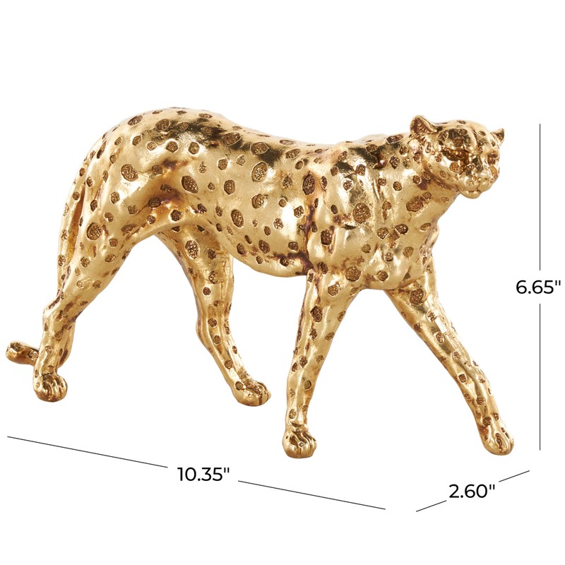 Deco 79 Resin Leopard Decorative Sculpture Walking Home Decor Statue