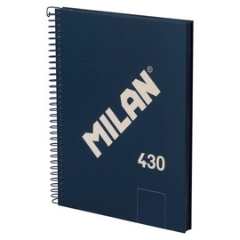 MILAN® A5 Hardcover Spiral Notebook 80 Sheets 95gsm 430 Since 1918 Collection Blue