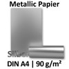 Silver Paper/DIN A4//Metallic Silver//Professional Quality Writing/90 g/m²/from Gustav Neuser Small