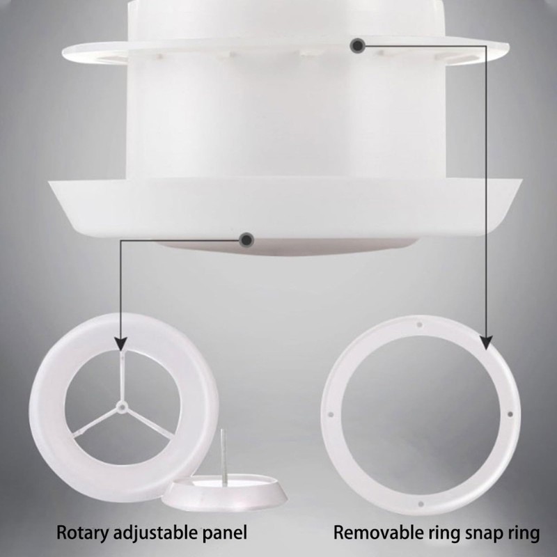 Plastic Round Ceiling Vent, 150mm - 6 inch Air Vent