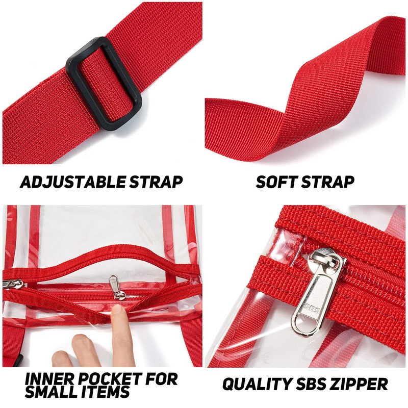 Vorspack Bolsa transparente aprobada por el estadio con bolsillo interior