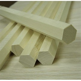 1.5" Hexagon Dowel Rod - Qty. 6 (six) Poplar Rods