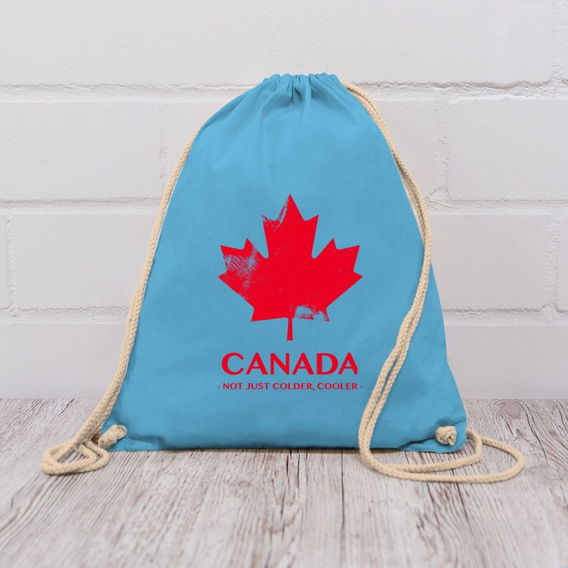 Vintage Gym Bag with Writing “Canada, Not Just Colder, Cooler”