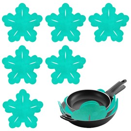 Pack of 6 Pan Protectors, Pan Protectors, 38 cm/14.96ih, Stacking Protection, Heat Resistant, Non-Slip Pot Protector, Pan Separator in Blue, Felt for Pans Pots Bowls Kitchen Utensils