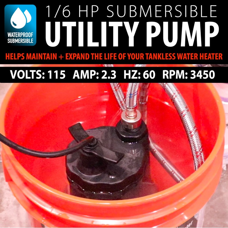 DrainX Tankless Water Heater Flushing Kit with Eco-safe Liquid Descaler