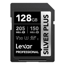 Memoria Sd 128gb Lexar Silver Plus Sdxc U3 V30 4k 205mb/s