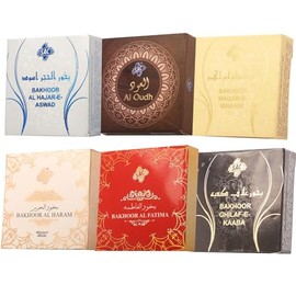 SAC Bakhoor Incense Bar 1.2 Oz (35g) Each by SAC | High Grade Premium Incense of Sandalwood Powder, Oud Powder, Musk and Perfumery Sugar | Pack of 6 Bakhoor Bars