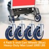 FLKQC 4Pack Blue Shopping Cart Replacement Casters, 5" Casters with