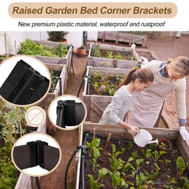 NAXVIO 8 Pcs Raised Garden Bed Corner Brackets for 0.78''-1.18'' Widths Wood Frame Bed, Garden Corner Bracket with Fixed Stakes for 6-12'' Height Bed Vegetable Flower Planter Garden Boxes Outdoor
