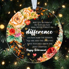 VKNDesigns Enjoy The Next Chapter Ornament - Happy Retirement Ornament - Retired Acrylic Ornament - Xmas Ornament - Gift for Coworker Teacher Nurse
