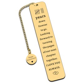 8 Year Anniversary Bronze Gifts for Him Her, 8th Anniversary Wedding Gifts for Couple Wife Husband, Bronze Anniversarys Bookmark for Men Women Boyfriend Girlfriend, Happy Anniversario Gift Bookmark