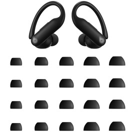 Rqker Eartips Compatible with Powerbeats Pro 2 Earbuds, 10 Pairs XS/S/M/L/XL Sizes Soft Silicone Ear Tips Replacement Earbuds Tips, Compatible with Powerbeats PB Pro 2 10 Pairs Jet Black