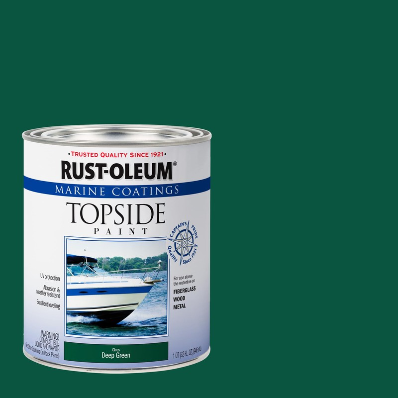 Rust-Oleum 207007 Marine Coatings Topside Paint, Quart, Deep Green