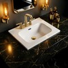 24" x 18.1" Glossy White Ceramic Drop-in Bathroom Sink, 3-Hole
