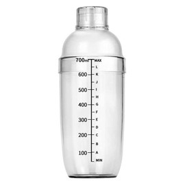 ZNZNANG Milk Tea Shaker Manual Shaker with Scale Boba Teapot Plastic Cocktail Shaker（ 700cc / 24oz）