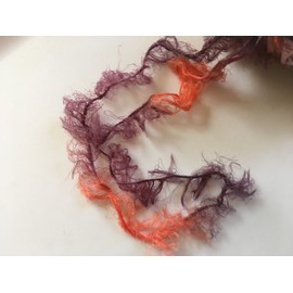 Sunset Long Eyelash Yarn - Dark Horse Yarns Soft #110 Coral, Mauve- 100 Grams