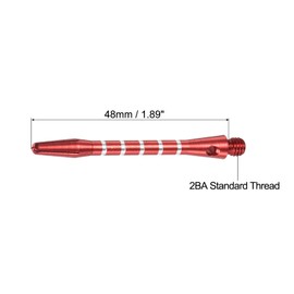PATIKIL 48mm Dart Shafts, Medium 2BA Thread Aluminum Dart Stems Dart Accessories for Steel Tip - 6 Pack (Red)