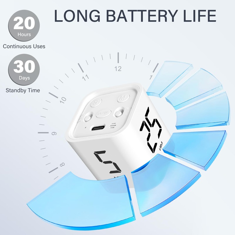 Rotating Pomodoro Timer 5, 25, 10 50 Minutes Preset, Desk