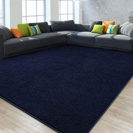 Gifeas Large Ultra Soft Modern Area Rugs for Living Room Bedroom, 4x6 Feet Navy Blue Thickened Memory Foam Indoor Solid Minimalist Carpets, Non-Slip Comfy Rug for Boys Girls Nursery Room Home Decor