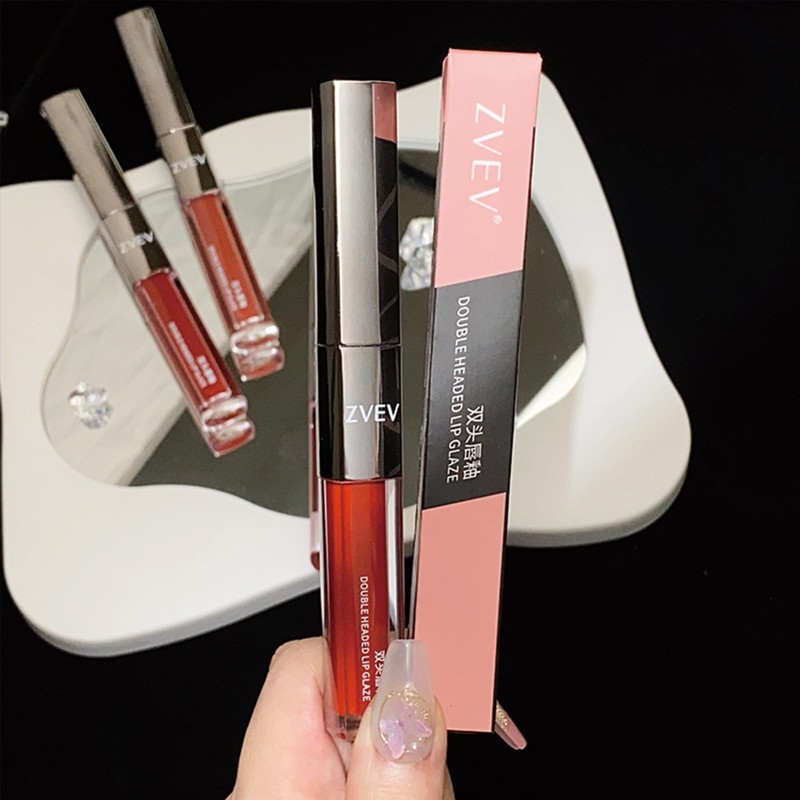 ZVEV Lip Gloss, Double Ended Effect, Lip Oil, Plumping, Dry