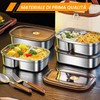 AXVRAV Confezione da 2 contenitori per il pranzo in acciaio