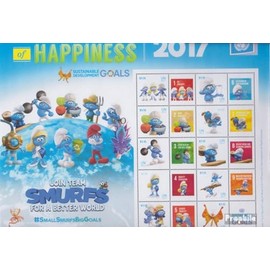Prophila Collection UNO - New York 1591-1600Klb Small Sheet (Complete Edition) 2017 The Smurfs (Stamps for Collectors) Comics
