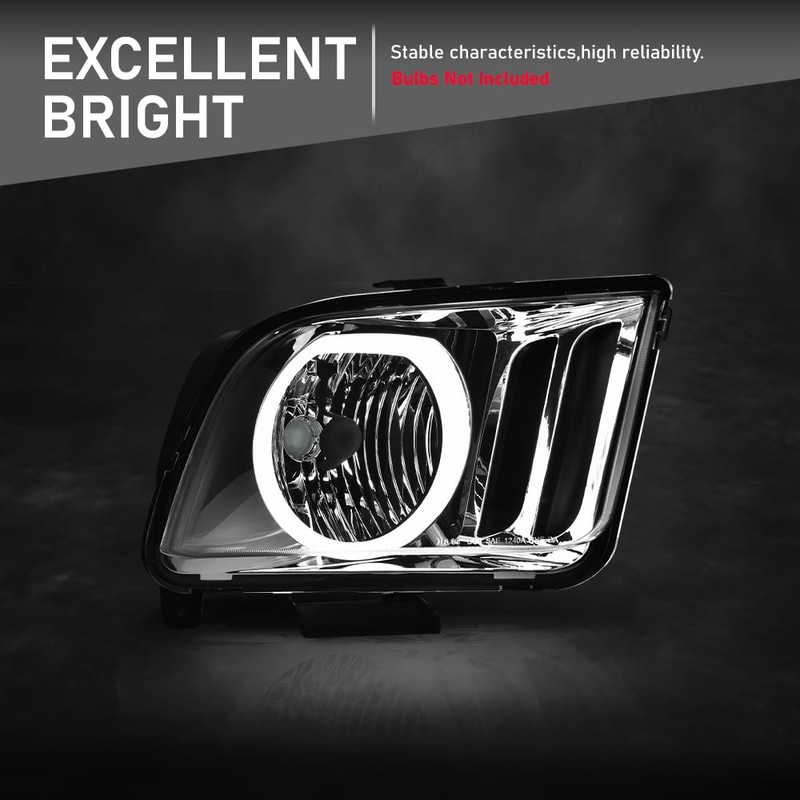 G-PLUS LED DRL Headlights, Compatible with Ford Mustang 2005 2006