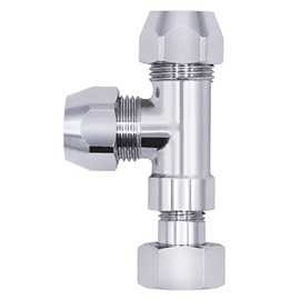 VARIOSAN 10360 3/8 Inch Brass T-Piece Distributor for Angle Valves, Chrome-Plated