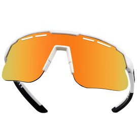 QLIFE Polarized Sports Glasses for Men Women, UV400 Protection Cycling Sunglasses for Youth, Windproof Goggles for Baseball Running Golf Fishing Riding (EA04)