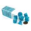 Polyhedral 7-Die Cirrus Dice Set - Aqua with Silver